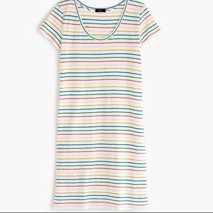 Jcrew rainbow stripe tshirt dress